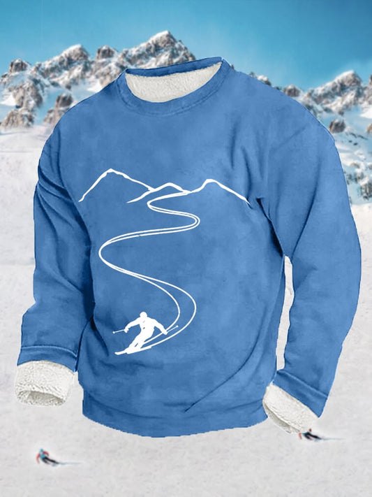 54. Sweat-shirt décontracté en peluche pour hommes, amateurs de ski