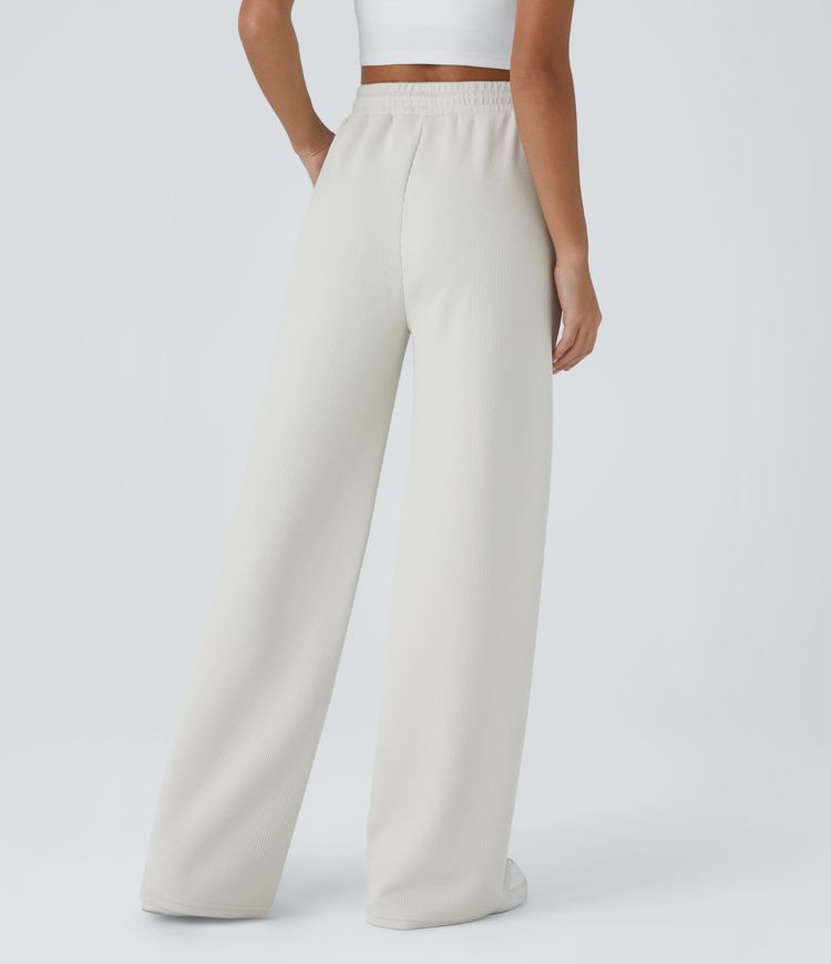 Léa ♡ Pantalon décontracté en maille côtelée