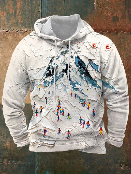 40. Sweat à capuche imprimé pour homme passionné de ski