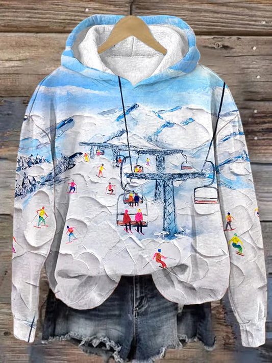 21. Télésiège - Sweat-shirt femme avec impression de ski pour femme
