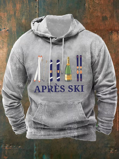 52. Sweat à capuche imprimé apères-ski pour homme