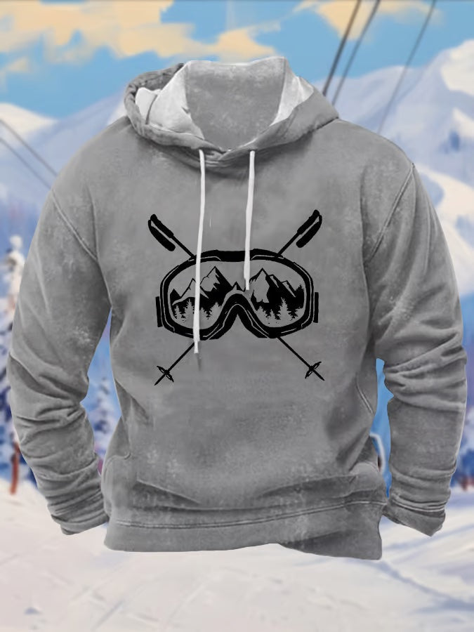 41. Sweat à capuche imprimé lunettes de ski homme