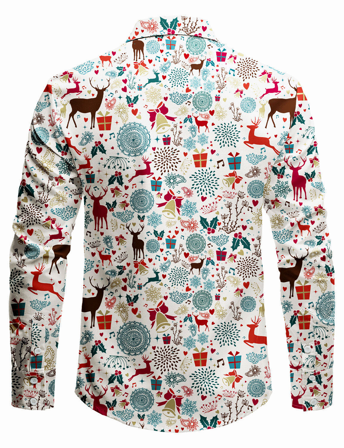 Chemise à manches longues pour homme avec imprimé renne de Noël vintage
