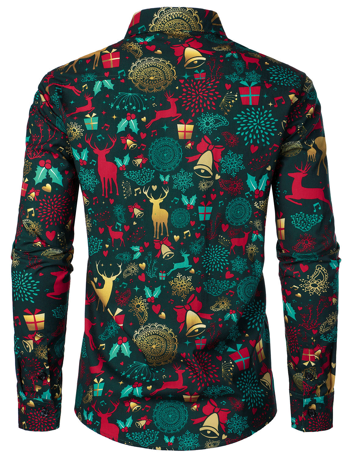 Chemise à manches longues en coton pour homme avec motif de renne de Noël