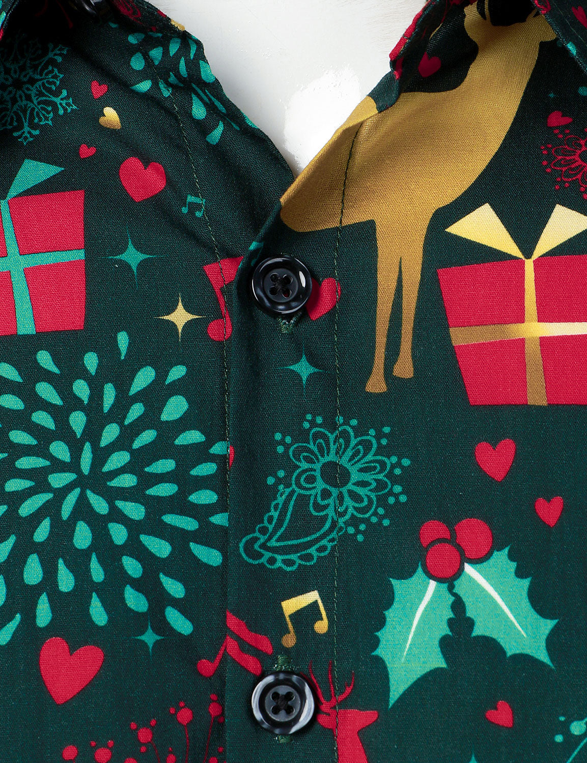 Chemise à manches longues en coton pour homme avec motif de renne de Noël