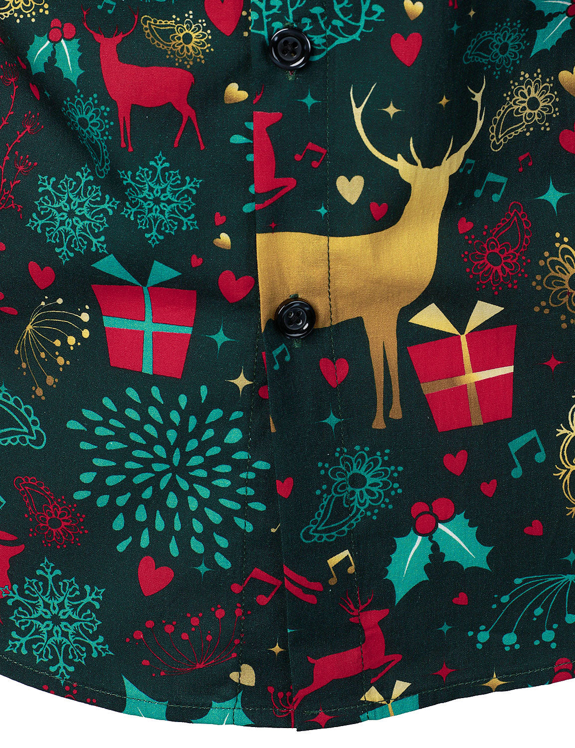 Chemise à manches longues en coton pour homme avec motif de renne de Noël
