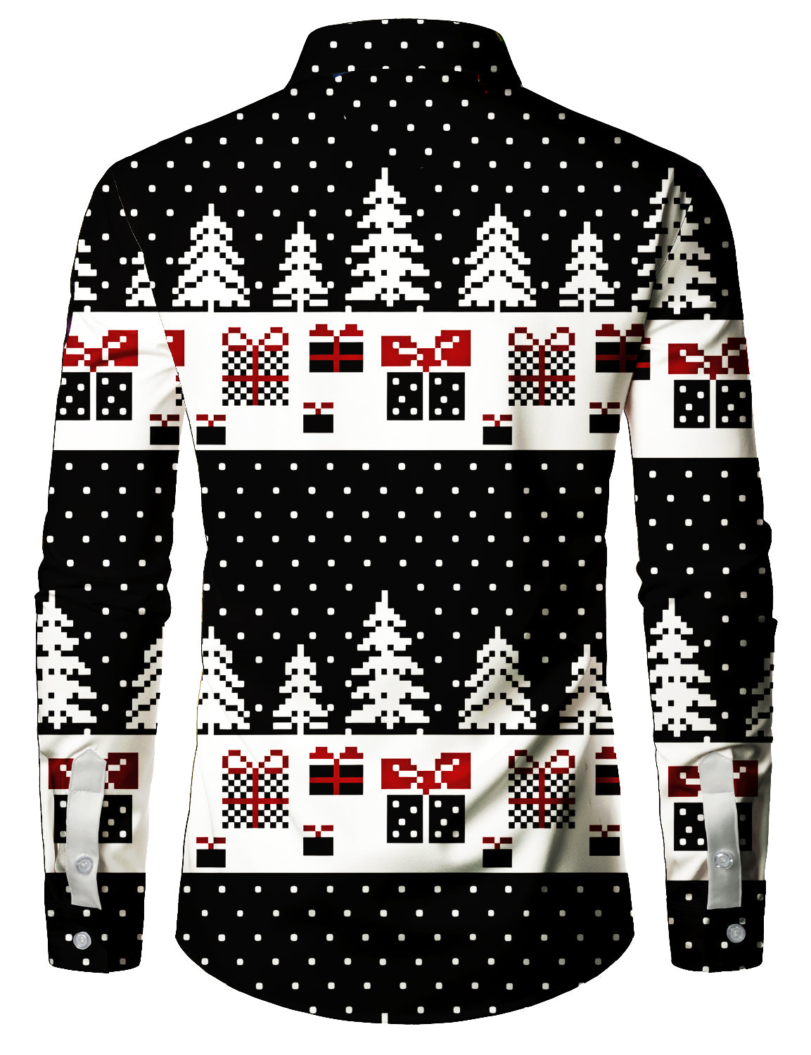 Chemise à manches longues pour hommes, moche avec père Noël drôle pour les fêtes de Noël