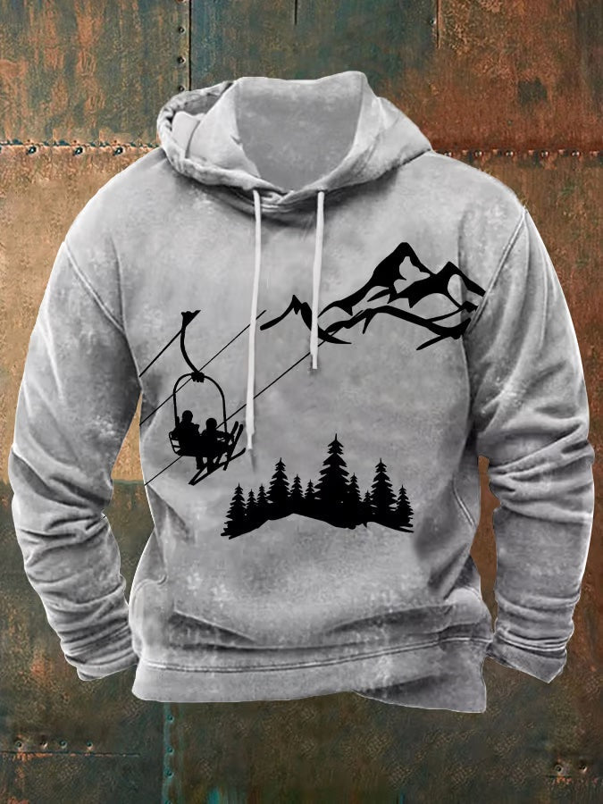 36. Sweat à capuche après-ski imprimé homme