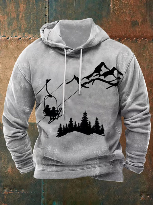 36. Sweat à capuche après-ski imprimé homme