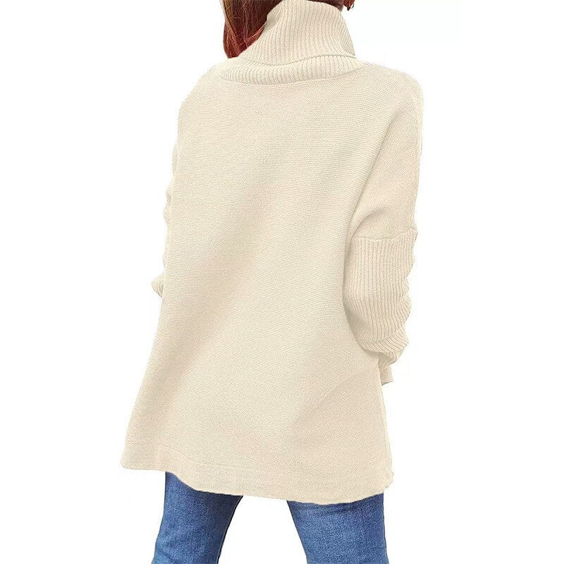 Marie ♡ Pull oversize col roulé en laine