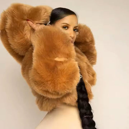 Manteau Lydra Chic en Fourrure - Élégance et Confort Réunis