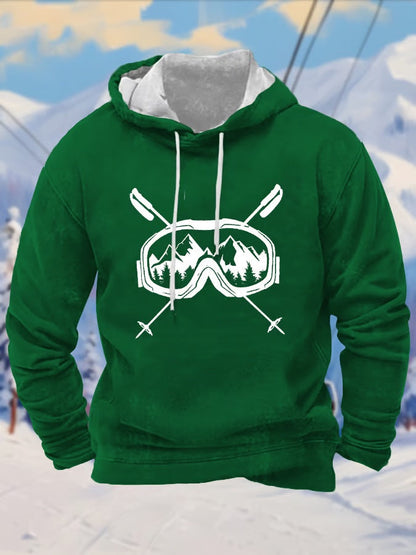 41. Sweat à capuche imprimé lunettes de ski homme