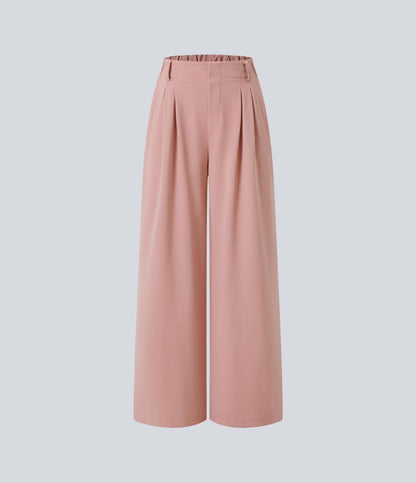 Halara Flex™ Pantalon Travail Gaufré Taille Haute Poches Latérales Jambe Large