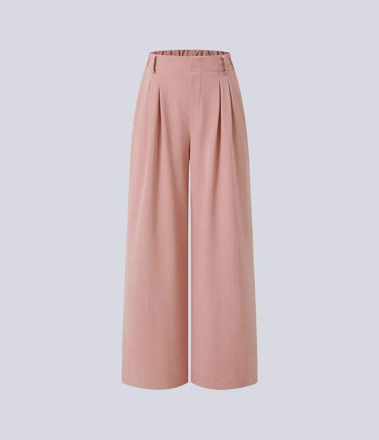 Halara Flex™ Pantalon Travail Gaufré Taille Haute Poches Latérales Jambe Large