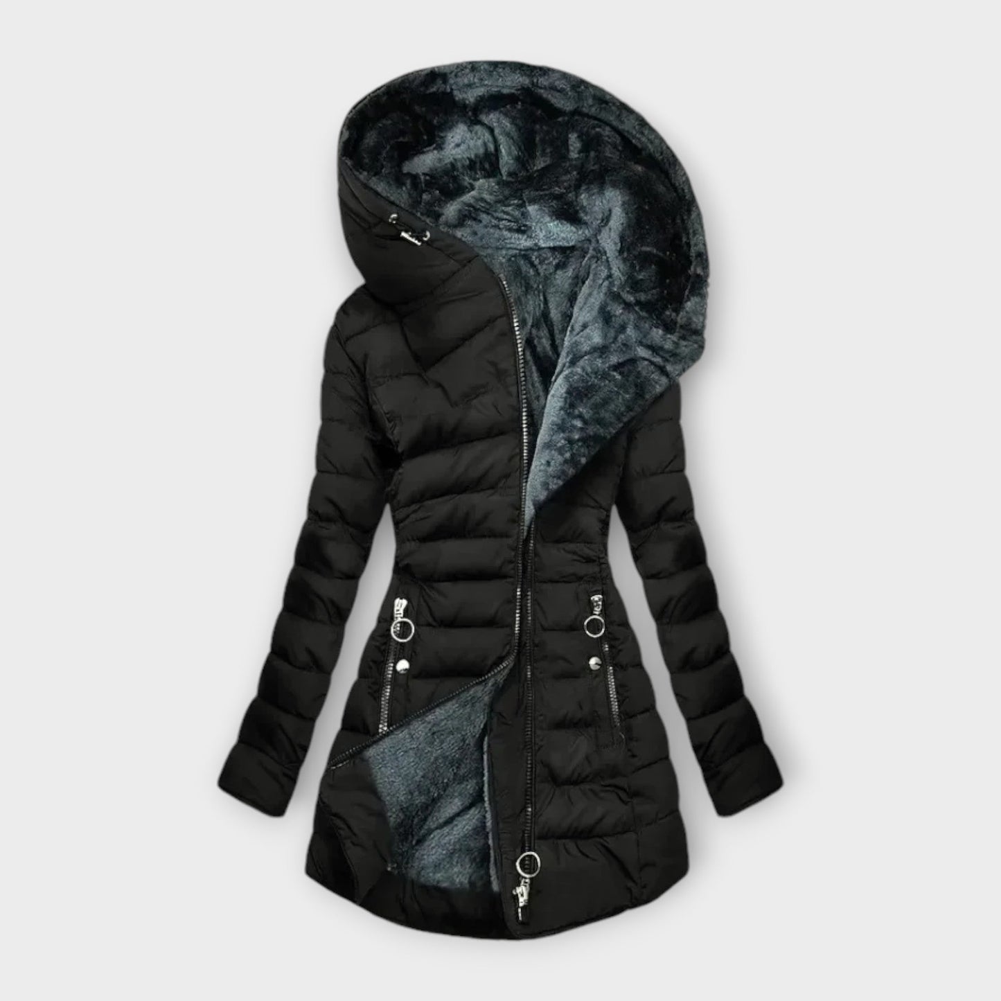 Céline ♡  Manteau douillet doublé de fourrure