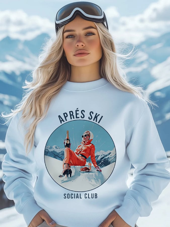 2. Social Club- Sweat-shirt décontracté vintage après-ski pour femme
