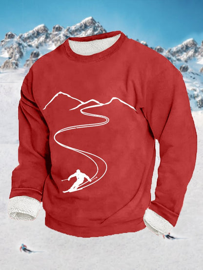 54. Sweat-shirt décontracté en peluche pour hommes, amateurs de ski