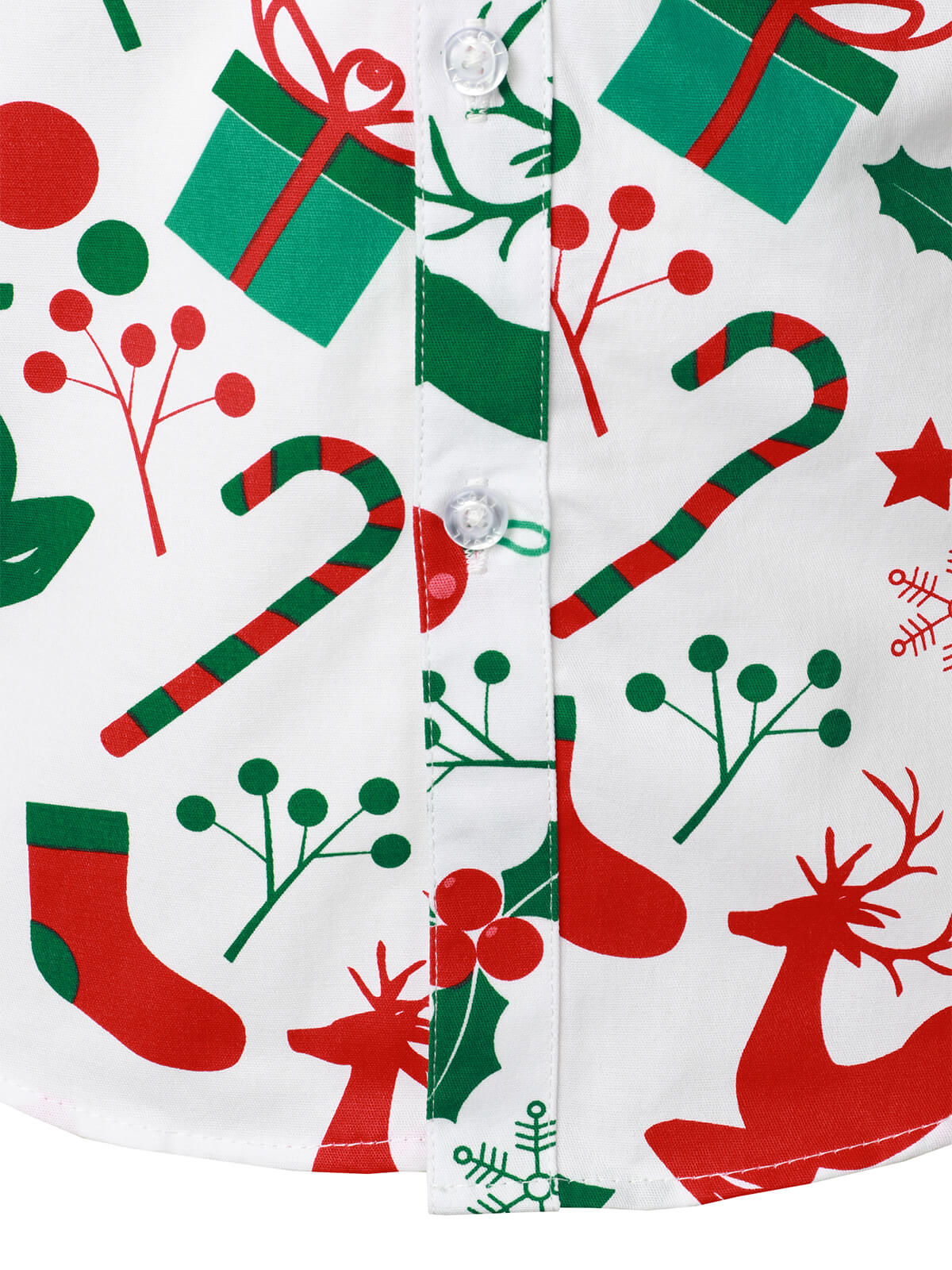 Chemise à manches longues à boutons pour homme avec imprimé ornements de Noël et sapins
