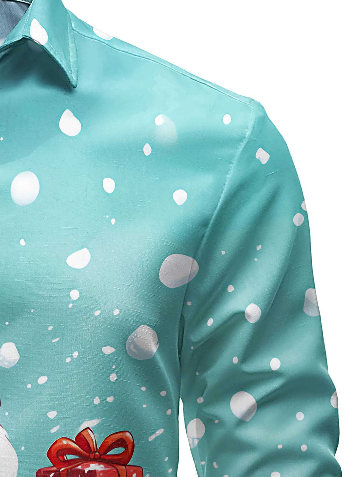 Chemise à manches longues pour homme avec imprimé Père Noël et chien mignon