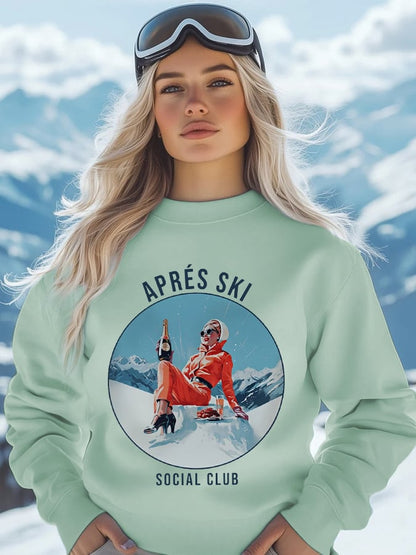 2. Social Club- Sweat-shirt décontracté vintage après-ski pour femme