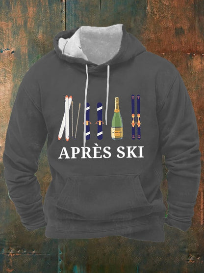 52. Sweat à capuche imprimé apères-ski pour homme