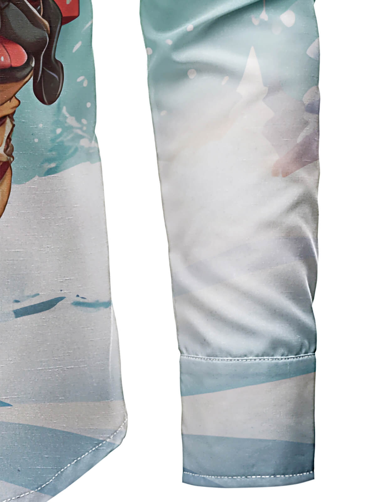 Chemise à manches longues pour homme avec imprimé Père Noël et chien mignon