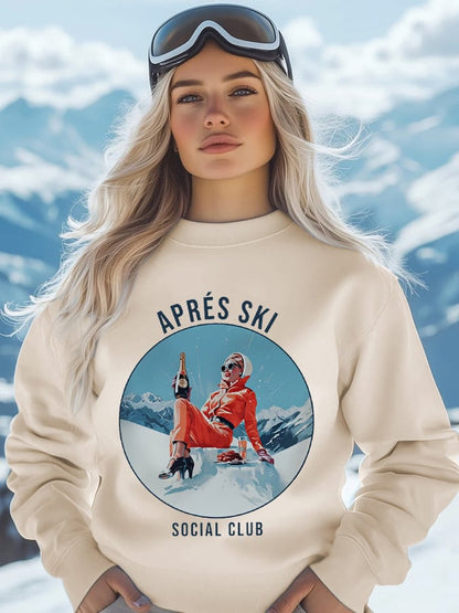 2. Social Club- Sweat-shirt décontracté vintage après-ski pour femme