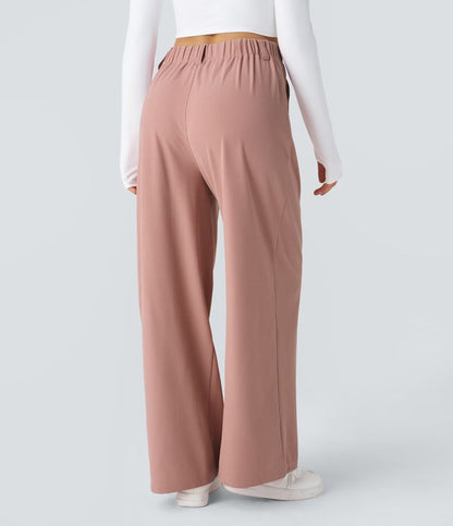 Halara Flex™ Pantalon Travail Gaufré Taille Haute Poches Latérales Jambe Large