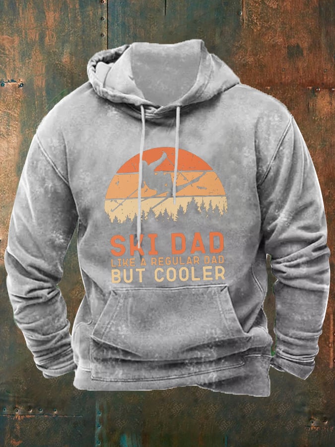 55. Sweat à capuche imprimé Ski Dad pour homme