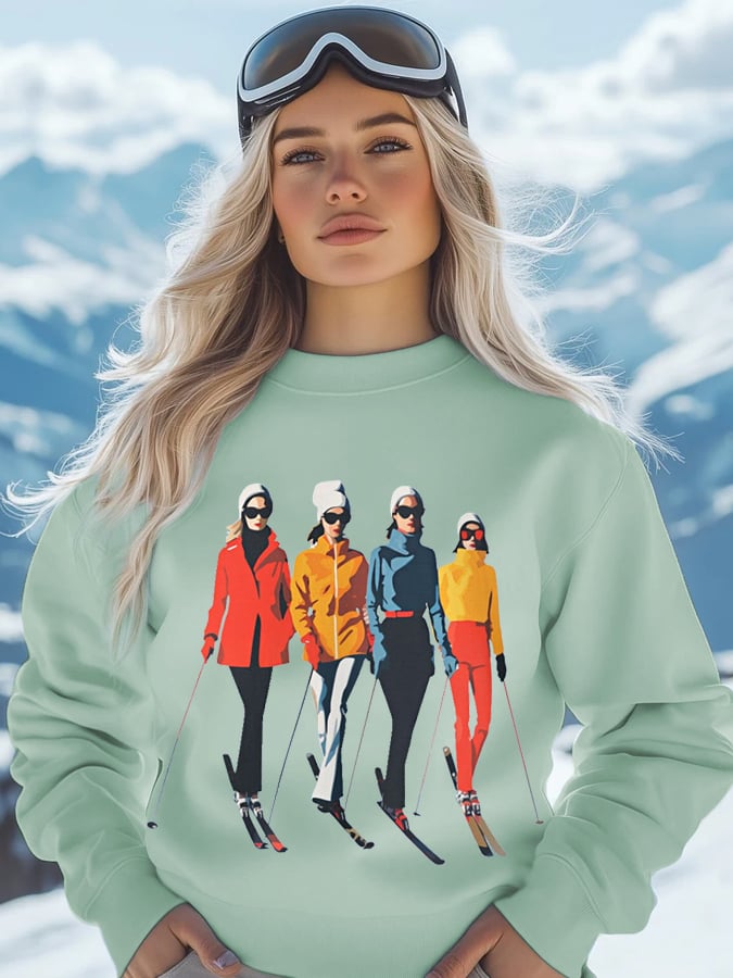 5. Montagne - Sweat-shirt décontracté après-ski pour femme