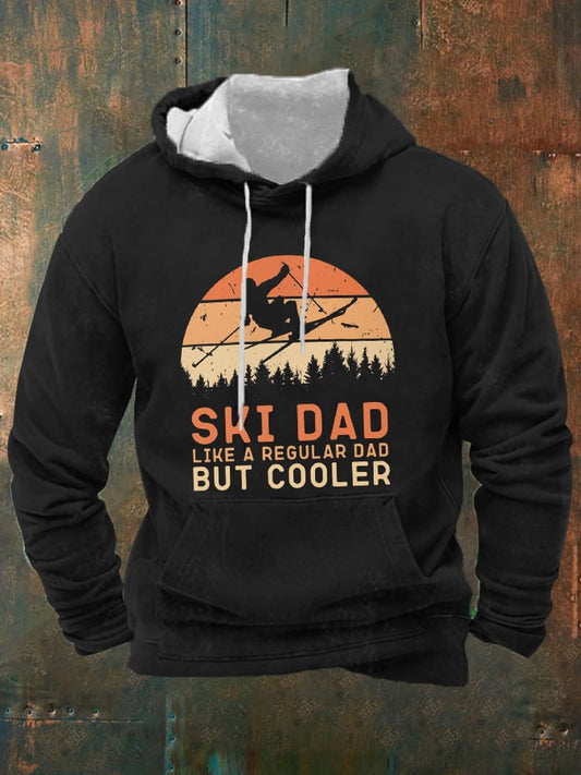 55. Sweat à capuche imprimé Ski Dad pour homme