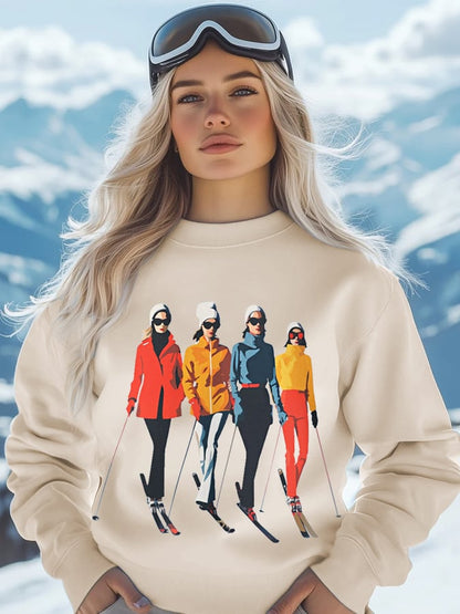 5. Montagne - Sweat-shirt décontracté après-ski pour femme