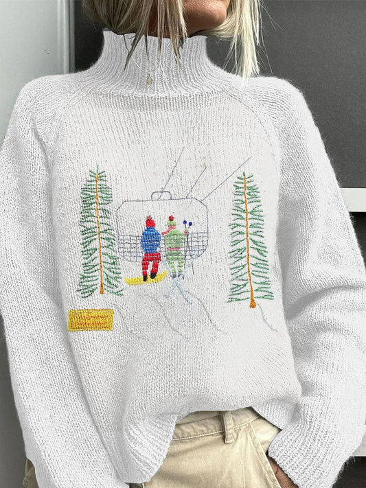 25. Mont Blanc - Pull à col roulé pour femme passionnée de ski