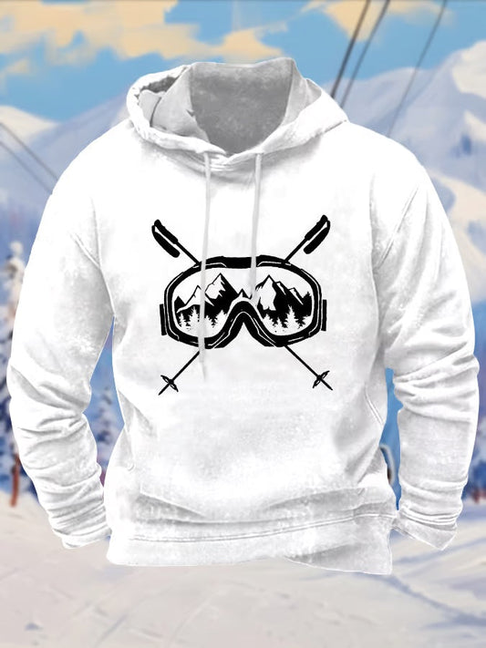 41. Sweat à capuche imprimé lunettes de ski homme