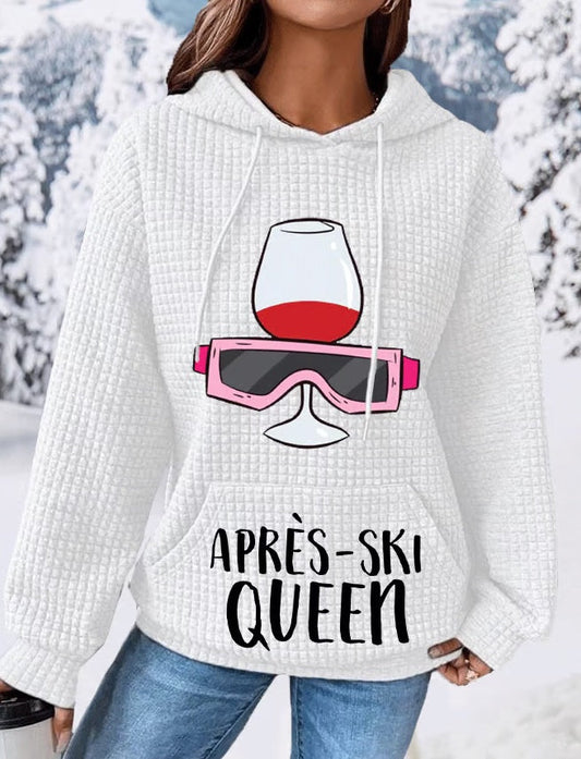 30. Vin chaud - Sweat à capuche gaufré Queen Après Ski pour femme