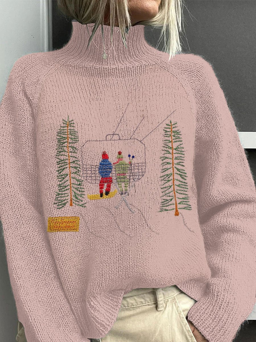 25. Mont Blanc - Pull à col roulé pour femme passionnée de ski