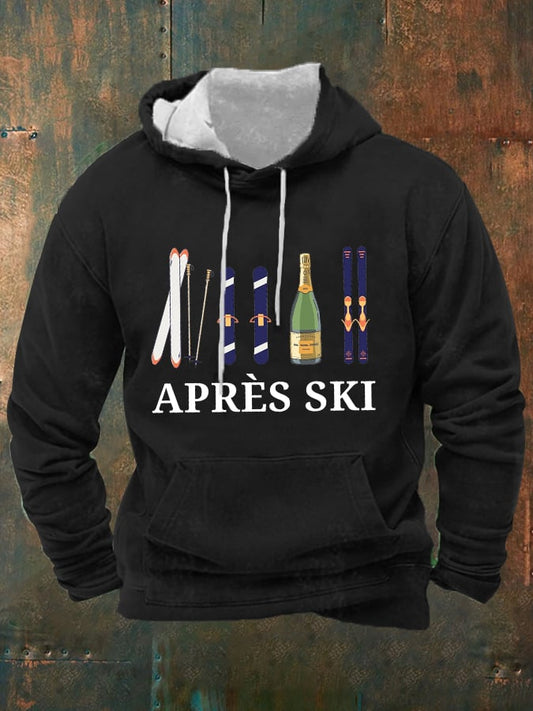52. Sweat à capuche imprimé apères-ski pour homme