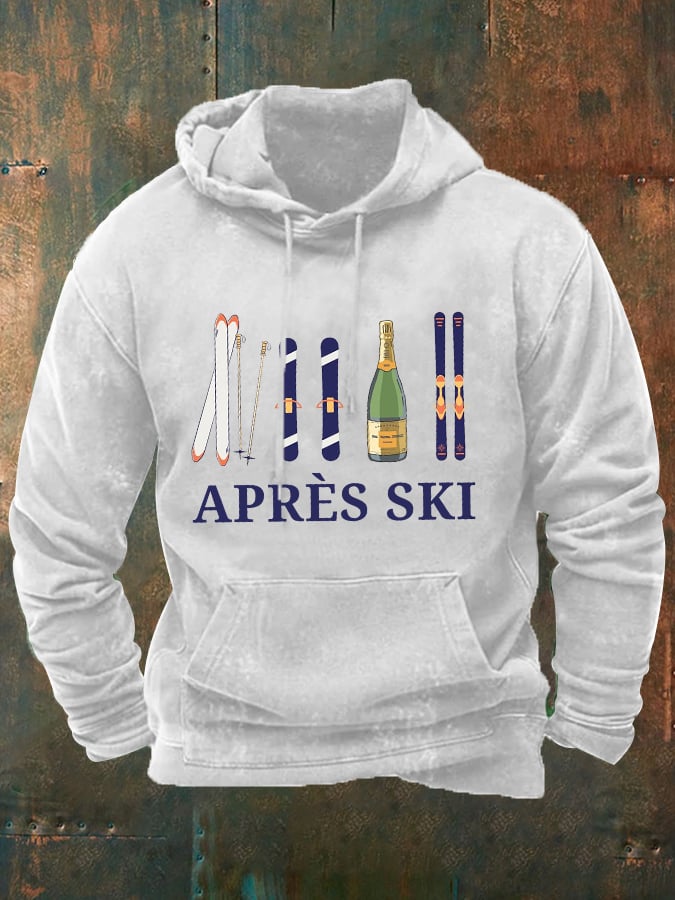 52. Sweat à capuche imprimé apères-ski pour homme