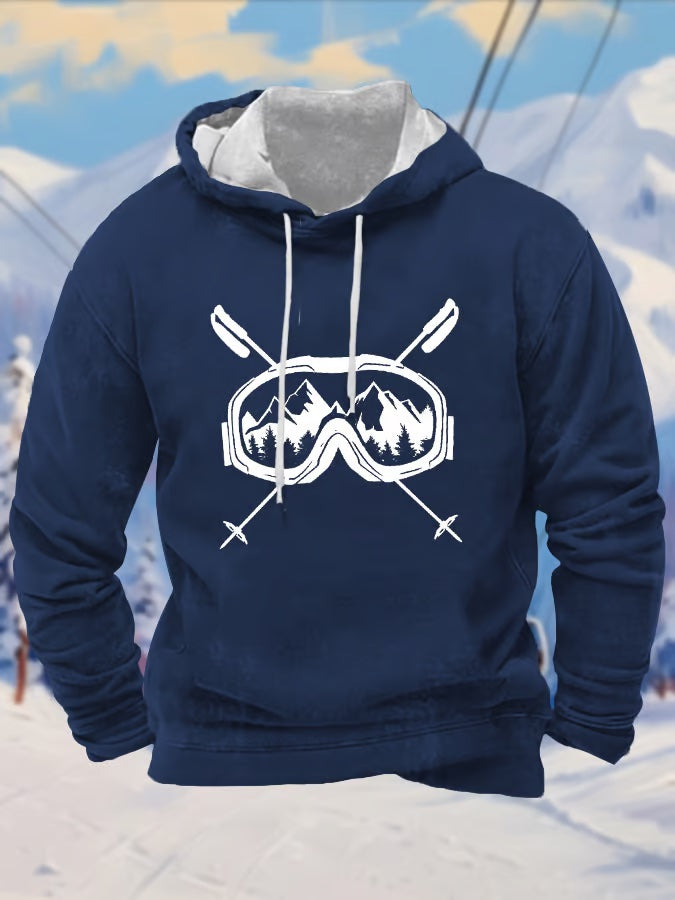 41. Sweat à capuche imprimé lunettes de ski homme