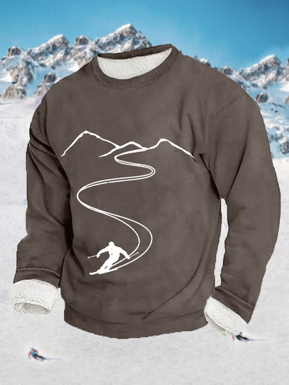 54. Sweat-shirt décontracté en peluche pour hommes, amateurs de ski