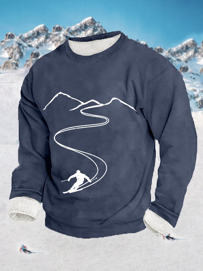 54. Sweat-shirt décontracté en peluche pour hommes, amateurs de ski