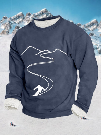 54. Sweat-shirt décontracté en peluche pour hommes, amateurs de ski