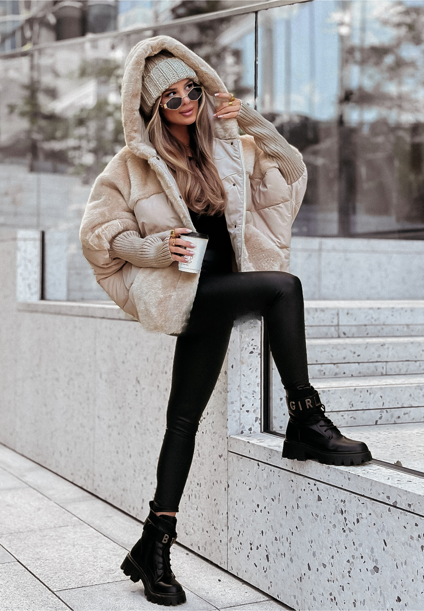 Miah ♡ Veste doudoune fourrure