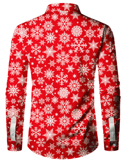 Chemise à manches longues pour hommes flocon de neige et Père Noël