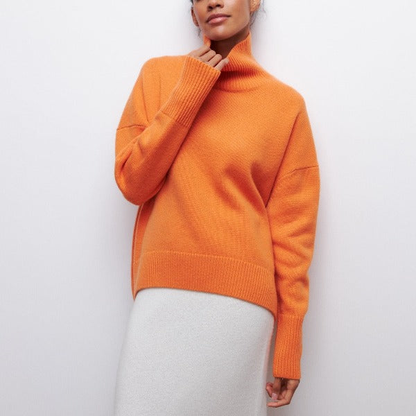 Julie | Pull col roulé oversize en coton