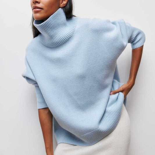 Julie | Pull col roulé oversize en coton