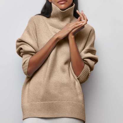 Julie | Pull col roulé oversize en coton