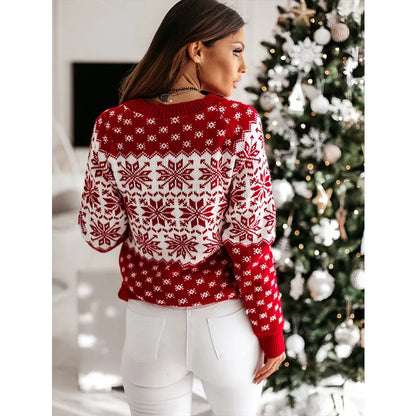 Joie des Flocons ♡  Pull festif en tricot pour femme