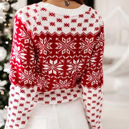Joie des Flocons ♡  Pull festif en tricot pour femme