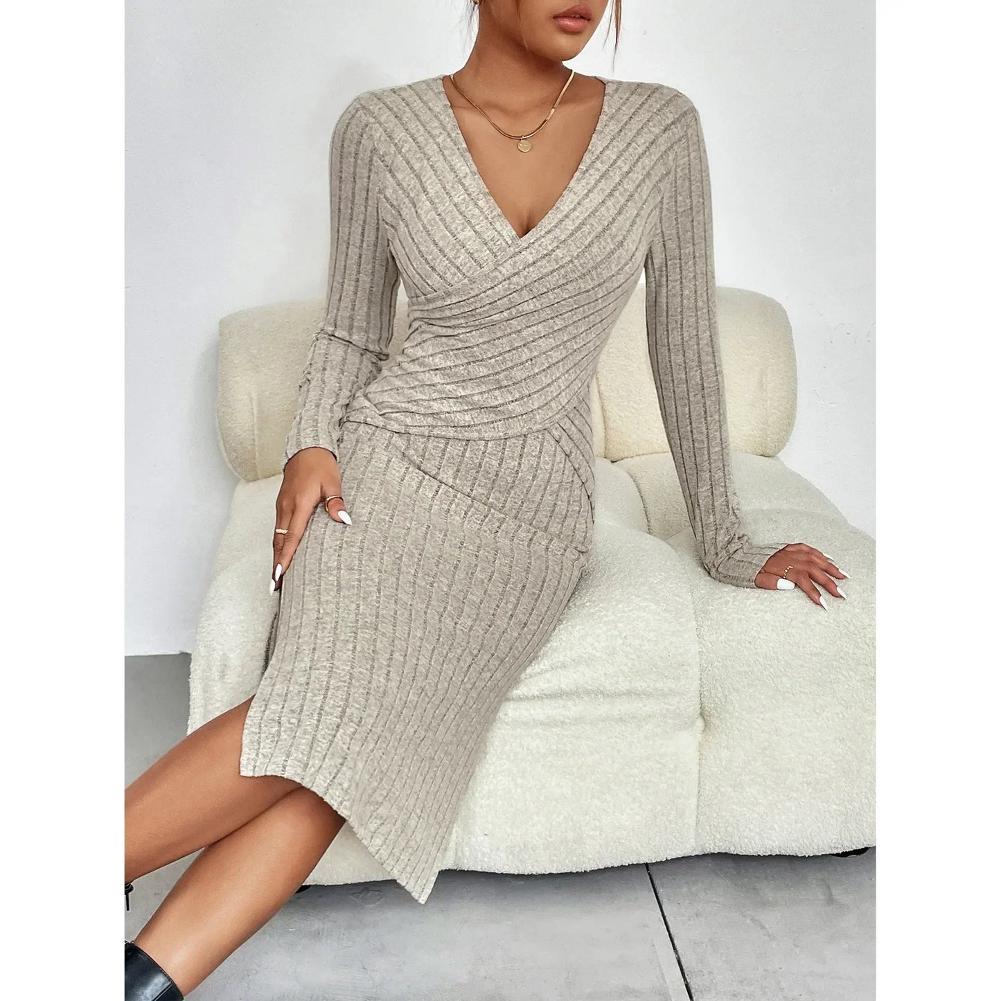 Nelli ♡ Robe côtelée élégante
